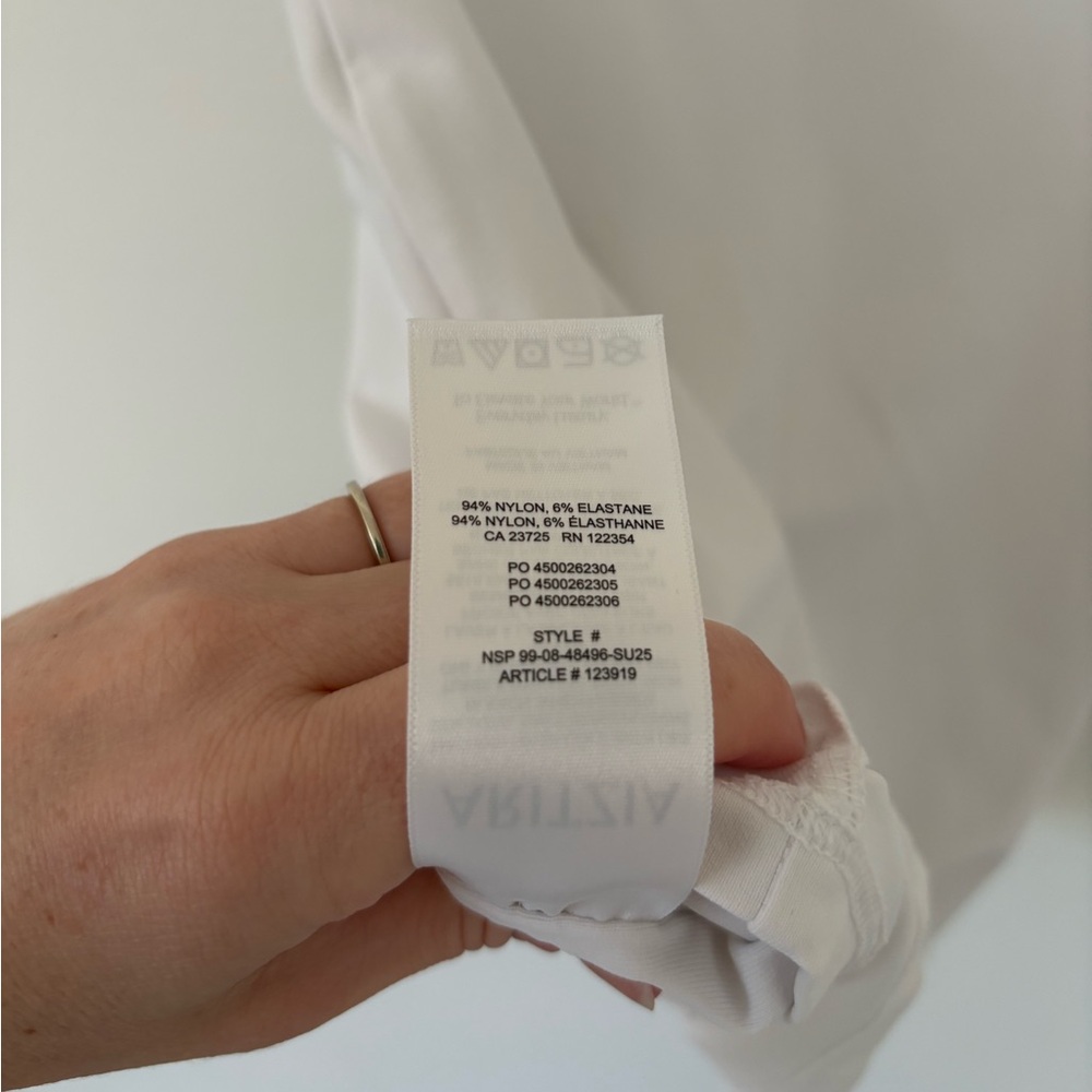 Aritzia White Original Contour Ravish Double Lined Off The Shoulder Dress Medium - Picture 13 of 13
